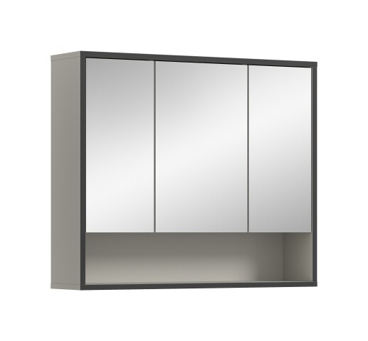 Badezimmerspiegelschrank >Bagno< in kaschmir Dekor - 80x68x19cm (BxHxT)