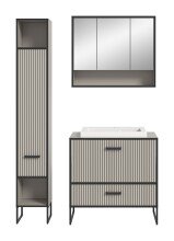 Badezimmer-Set >Bagno< (3-teilig) inkl. Waschbecken, in kaschmir Dekor - 125x192x48cm (BxHxT)