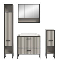 Badezimmer-Set >Bagno< inkl. Waschbecken, in kaschmir Dekor - 170x192x48cm (BxHxT)