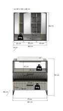 Badezimmer-Set >Bagno< (2-teilig) inkl. Waschbecken, kaschmir Dekor - 80x192x48cm (BxHxT)