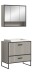 Badezimmer-Set >Bagno< (2-teilig) inkl. Waschbecken, kaschmir Dekor - 80x192x48cm (BxHxT)