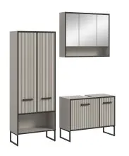 Badezimmer-Set >Bagno< (3teilig) in kaschmir Dekor...