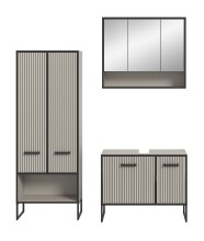 Badezimmer-Set >Bagno< (3teilig) in kaschmir Dekor - 154x192x36cm (BxHxT)