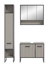 Badezimmer-Set >Bagno< (3-teilig) in kaschmir Dekor - 125x192x36cm (BxHxT)