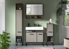 Badezimmer-Set >Bagno< (4-teilig) in kaschmir Dekor - 170x192x36cm (BxHxT)