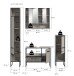 Badezimmer-Set >Bagno< (4-teilig) in kaschmir Dekor - 170x192x36cm (BxHxT)