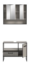 Badezimmer-Set >Bagno< (2-teilig) in kaschmir Dekor - 80x192x36cm (BxHxT)