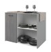 Mehrzweckschrank-Set >Malice 4< (2-teilig) Buffet + Beistellschrank/Insel, in Beton Optik hell / weiß