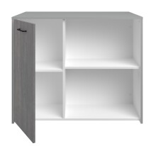 Mehrzweckschrank-Set >Malice 6< (3-teilig) Buffet + Insel +  Beistellschrank, Beton Optik hell / weiß