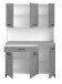 Buffet >Malice 11< 6 Türen, 8 Fächer, Beton Optik hell / weiß - 120x180x44cm (BxHxT)