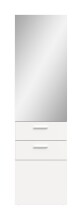 Wandgarderobe >Vaga< 2 Schübe, Stange, Spiegel, in Weiß - 52x190x36cm (BxHxT)