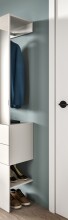 Wandgarderobe >Vaga< 2 Schübe, Stange, Spiegel, in Weiß - 52x190x36cm (BxHxT)