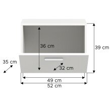 Wandhängeschrank >Vaga< 1 Klappe mit Fach, in Weiß - 52x39x36cm (BxHxT)