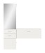Garderoben-Set >Vaga< (2-teilig) Klappe, Schübe, Spiegel / Weiß - 156x190x36cm (BxHxT)
