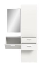 Garderoben-Set >Vaga< (3-teilig) Klappe, Schübe, Spiegel / Weiß - 104x190x36cm (BxHxT)