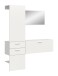 Garderoben-Set >Vaga< (3-teilig) Klappe, Schübe, Spiegel / Weiß - 156x190x36cm (BxHxT)