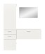 Garderoben-Set >Vaga< (3-teilig) Klappe, Schübe, Spiegel / Weiß - 156x190x36cm (BxHxT)