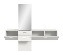 Garderoben-Set >Vaga< (3-teilig) Klappen, Schubkästen, Spiegel / Weiß - 208x190x36cm (BxHxT)