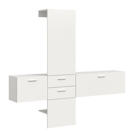 Garderoben-Set >Vaga< (3-teilig) Klappen, Schübe, in Weiß - 208x190x36cm (BxHxT)
