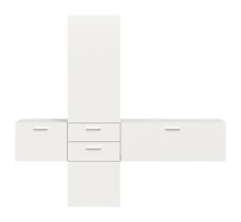 Garderoben-Set >Vaga< (3-teilig) Klappen, Schübe, in Weiß - 208x190x36cm (BxHxT)