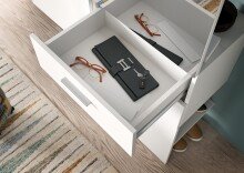 Garderoben-Set >Vaga< (3-teilig) Klappen, Schübe, in Weiß - 208x190x36cm (BxHxT)