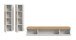 Wohnwand >Ruda< stehend / hängend,  Weiß / Artisan Eiche Dekor - 270x34x33cm (BxHxT)