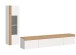 Wohnwand >Ruda< (2-teilig) Weiß / Artisan Eiche Dekor - 225x34x33cm (BxHxT)