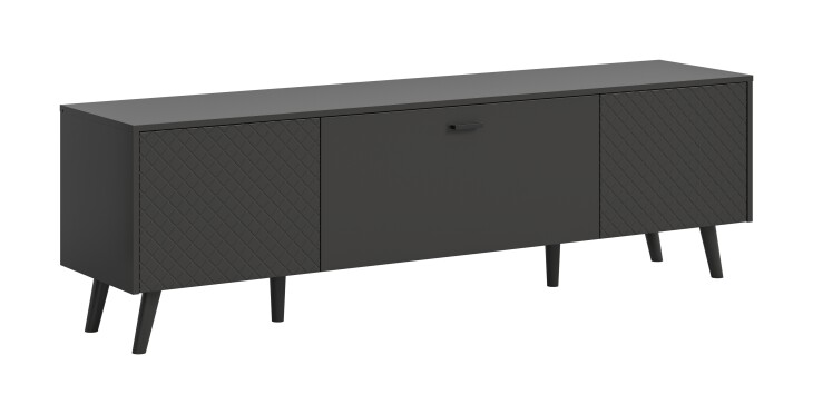 Lowboard >Linea< 2 Türen, 1 Klappe, in grau - 185x55x40cm (BxHxT)
