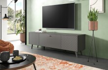 Lowboard >Linea< 2 Türen, 1 Klappe, in grau - 185x55x40cm (BxHxT)