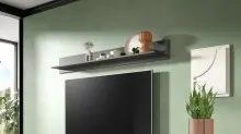 Wandboard >Linea< in grau, Holzwerkstoff -...