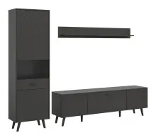 Wohnwand >Linea< (3-teilig) Vitrine, Lowboard,...