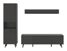 Wohnwand >Linea< (3-teilig) Vitrine, Lowboard,...