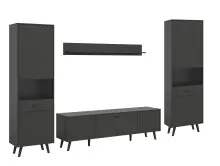 Wohnwand >Linea< (4-teilig) 2 Vitrinen, Lowboard,...