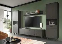 Wohnwand >Linea< (4-teilig) 2 Vitrinen, Lowboard,...