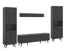 Wohnwand >Linea< (4-teilig) 2 Vitrinen, Lowboard,...