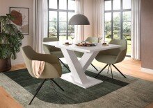 Kulissen-Esstisch >Motion< ausziehbar bis 190cm, in Weiß - 150/190x76x90cm (BxHxT)