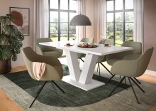 Kulissen-Esstisch >Motion< ausziehbar bis 190cm, in Weiß - 150/190x76x90cm (BxHxT)