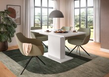 Kulissen-Esstisch >Motion< ausziehbar 190cm, in Weiß - 150/190x76x90cm (BxHxT)