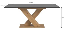 Kulissen-Esstisch >Motion< ausziehbar 190cm, Grau / Artisan Eiche Dekor - 150/190x76x90cm (BxHxT)