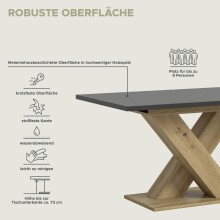 Kulissen-Esstisch >Motion< ausziehbar 190cm, Grau / Artisan Eiche Dekor - 150/190x76x90cm (BxHxT)