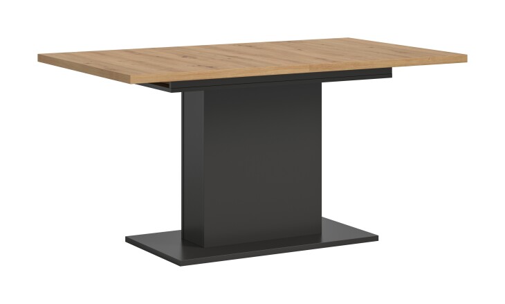 Kulissen-Esstisch >Motion< ausziehbar 190cm, Grau / Artisan Eiche Dekor - 150/190x76x90cm (BxHxT)