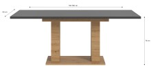 Kulissen-Esstisch >Motion< ausziehbar 190cm, Grau / Artisan Eiche Dekor - 150/190x76x90cm (BxHxT)