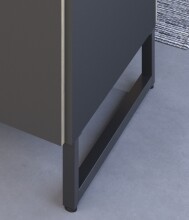 Küchenzeile >Wave 2< in dunkel grau, Absetzungen in Eiche - 360cm (B)