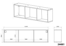 Küchenzeile >Wave 2< in dunkel grau, Absetzungen in Eiche - 360cm (B)