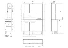 Mehrzweckschrank-Set >Season 1< (2-teilig) in Weiß. Absetzungen Grau