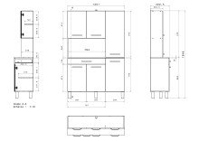Mehrzweckschrank-Set >Season 1< (2-teilig) in Weiß. Absetzungen Grau