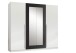 Drehtürenschrank >Cano< 5 Böden, 1 Stange, Spiegel / Weiß / Graphit - 228x213x62cm (BxHxT)