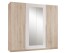 Kleiderschrank >Cano< 5 Böden, 1 Stange, San Remo Eiche hell / Weiß - 228x213x62 (BxHxT)