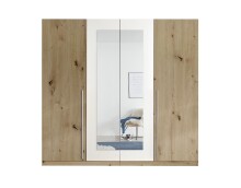 Drehtürenschrank >Cano< 5 Böden, 1 Stange, Artisan Eiche Dekor / Weiß - 228x213x62 (BxHxT)