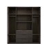 Drehtürenschrank >Nuka< 6 Böden, 2 Stangen, 3 Schübe, Graphit/Hellgrau - 200,5x225,5x60 (BxHxT